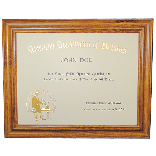 Wisconsin Notary Unofficial Commission Certificate Frame