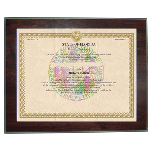 Wisconsin Notary Commission Certificate Frame 8.5 x 11 Inches